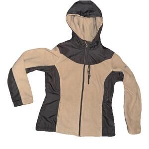 Snozu Jacket Womens L Beige Grey The Platinum Collection Full Zip Hooded Cozy